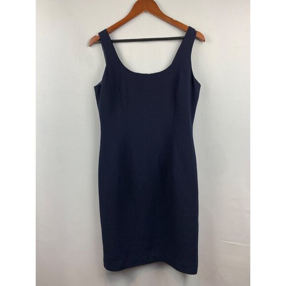 Jones New York Womens Navy Sleeveless Sheath Dress Size 14 - Picture 1 of 6